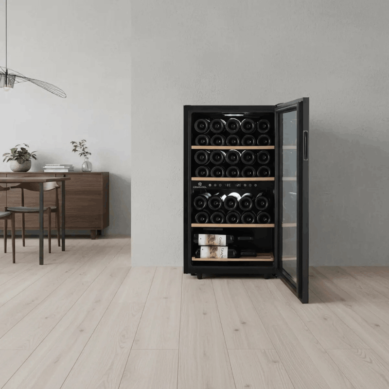 Cavecool Chill Ruby Wine Cooler - 34 bottles - Dual zone - Black - SKU: CC29DB-1
