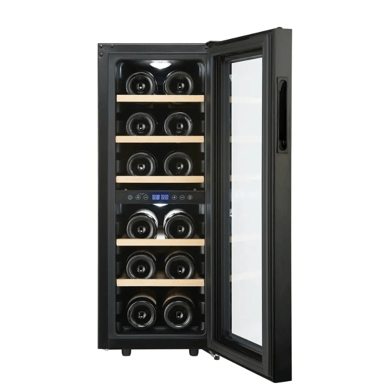 Cavecool Joy Larimar Wine Cooler - 12 bottles - Dual zone - Black - SKU: CC12DB