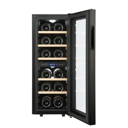 Cavecool Joy Larimar Wine Cooler - 12 bottles - Dual zone - Black - SKU: CC12DB