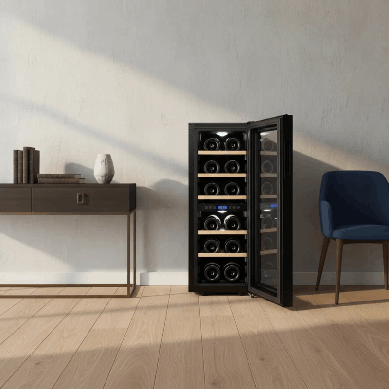 Cavecool Joy Larimar Wine Cooler - 12 bottles - Dual zone - Black - SKU: CC12DB