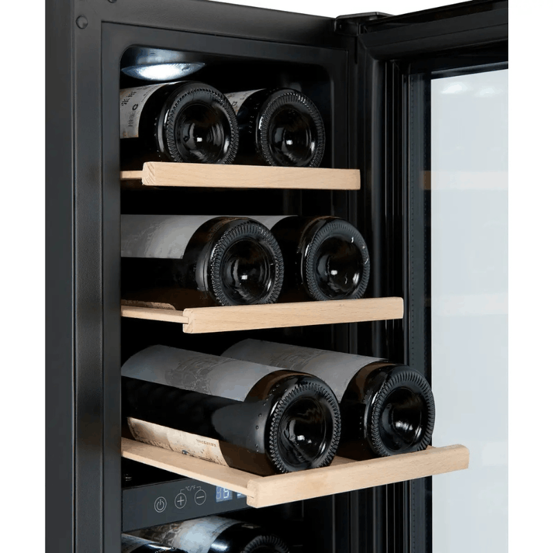 Cavecool Joy Larimar Wine Cooler - 12 bottles - Dual zone - Black - SKU: CC12DB