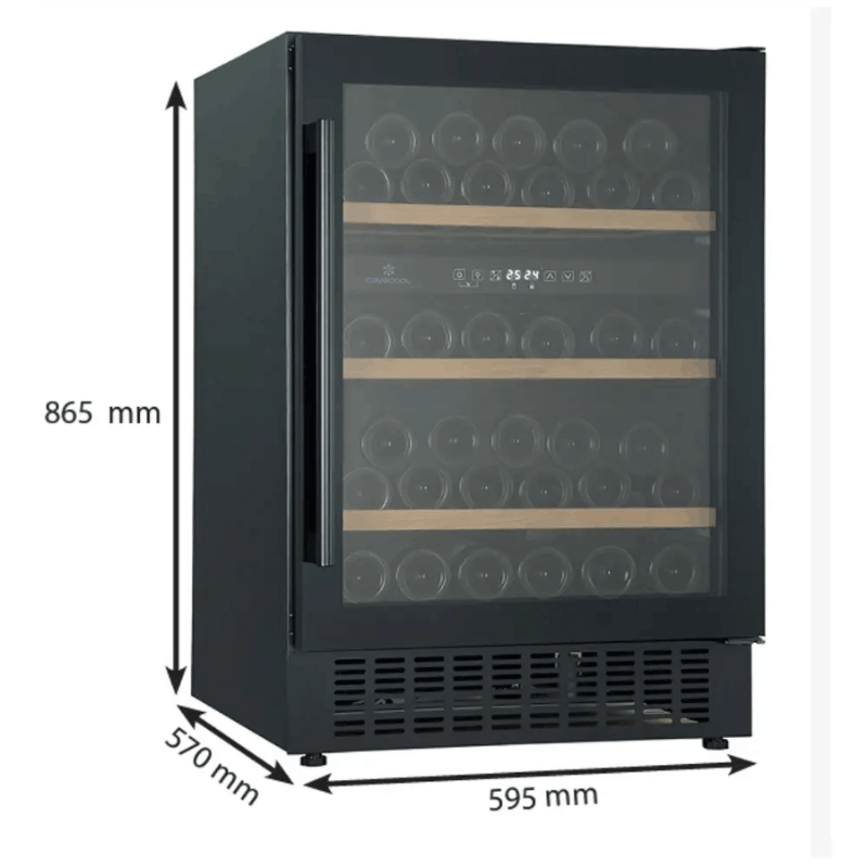 Affection Jargon Wine Cooler - Essential Edition - 46 bottles - 2 zones - Black - SKU: CC145DB-SE