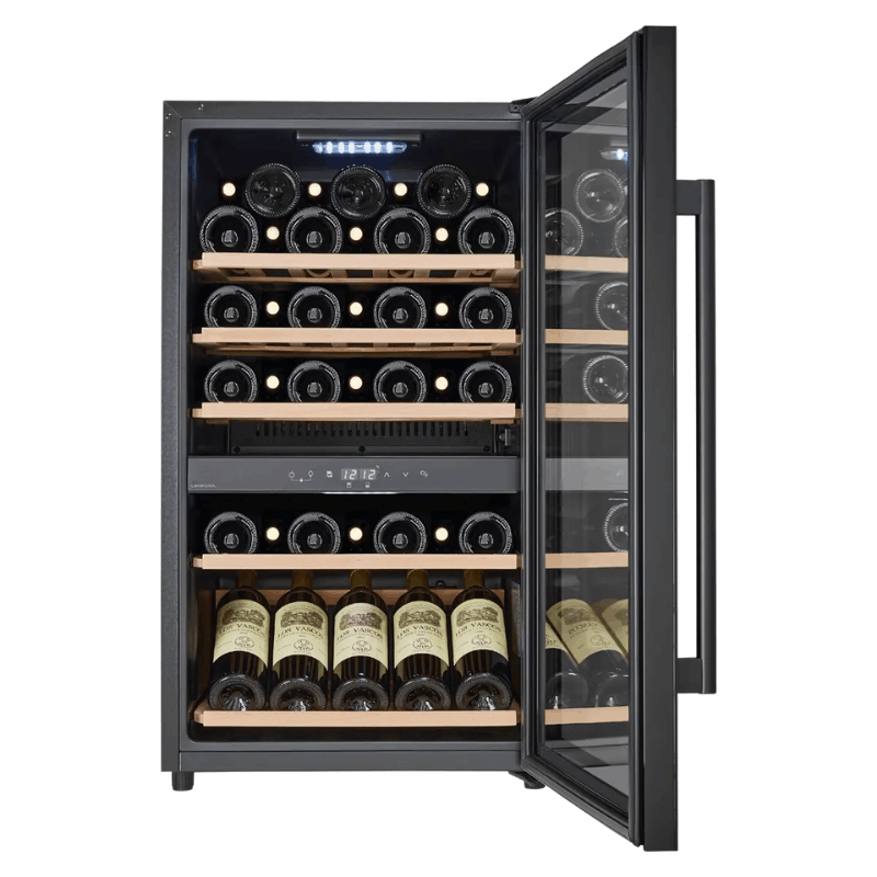 Cavecool Raw Citrine Wine Cooler, Special Edition - 49 bottles - 2 zones - Black - SKU: CC124DB-SE