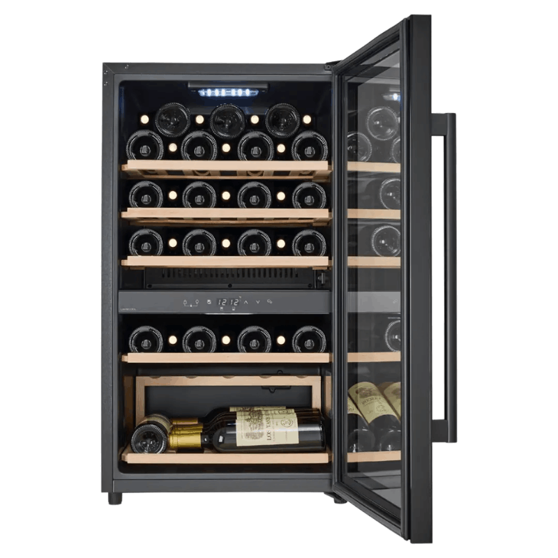 Cavecool Raw Citrine Wine Cooler, Special Edition - 49 bottles - 2 zones - Black - SKU: CC124DB-SE