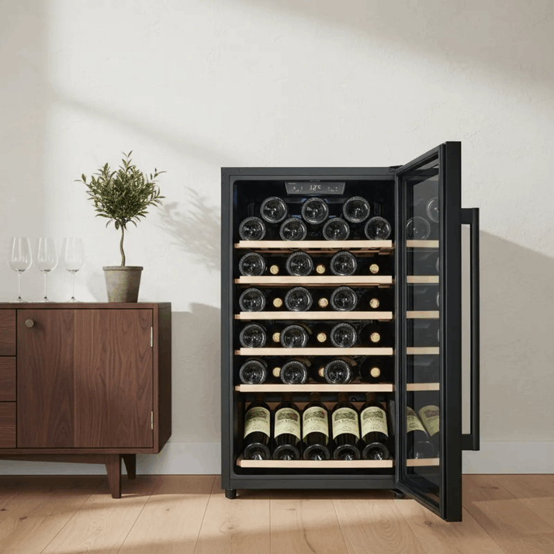 Cavecool Raw Citrine Special Edition Wine Cooler - 56 bottles - 1 zone - Black - SKU: CC124SB-SE