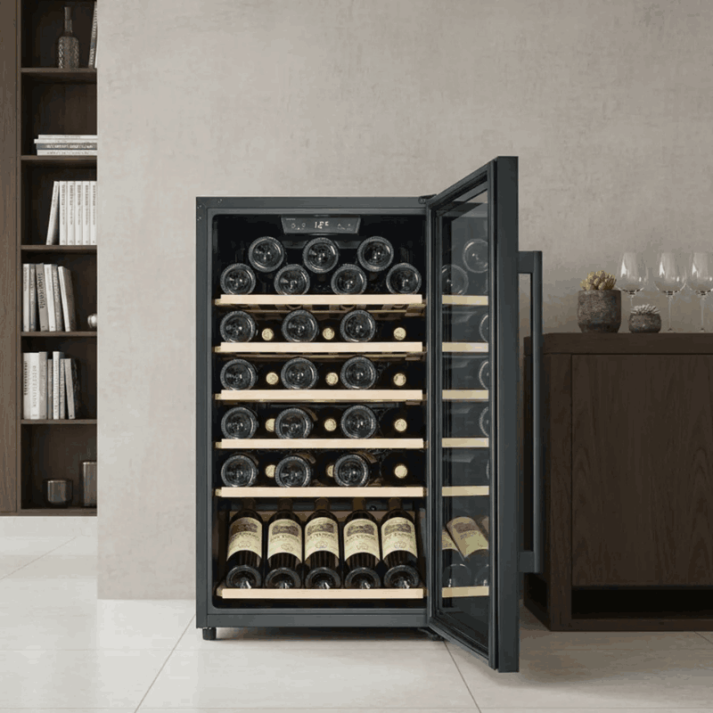 Cavecool Raw Citrine Special Edition Wine Cooler - 56 bottles - 1 zone - Black - SKU: CC124SB-SE