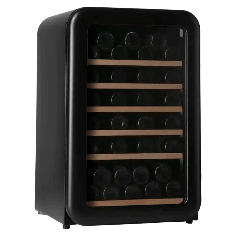 Cavecool Retro Apatite Wine Cooler - 49 bottles - Single zone - Black - SKU: CC130SB