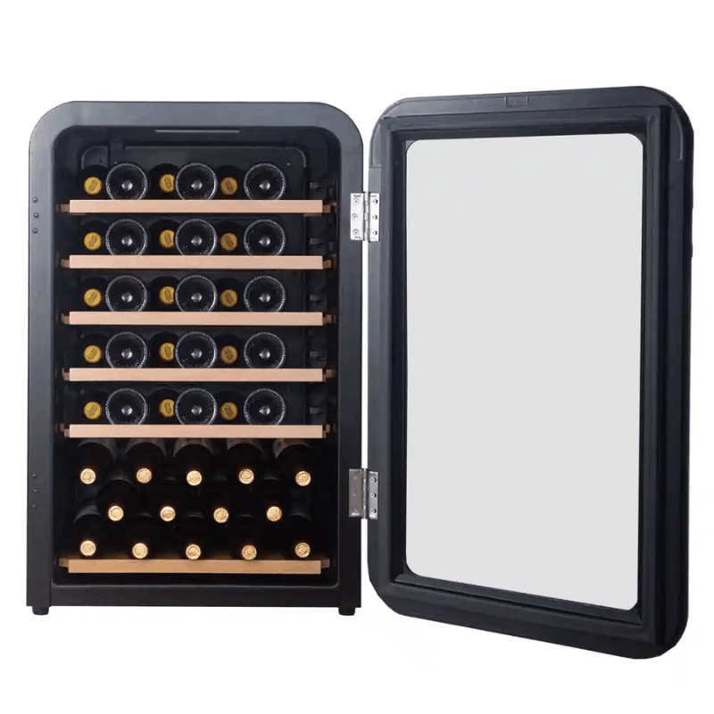 Cavecool Retro Apatite Wine Cooler - 49 bottles - Single zone - Black - SKU: CC130SB