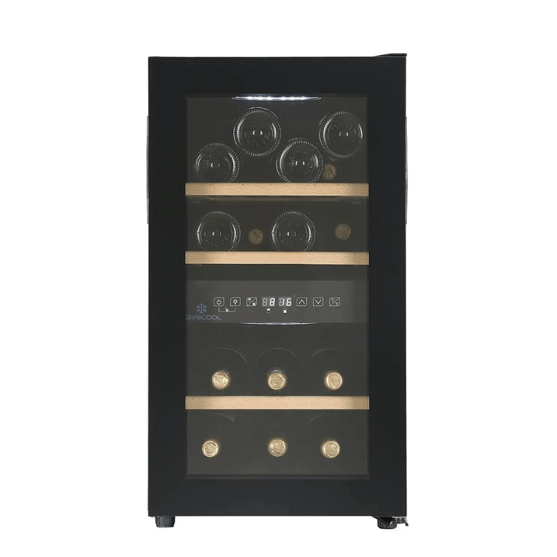 Cavecool Joy Azurite Wine Cooler - 16 bottles - Dual zone - Black - SKU: CC16DB