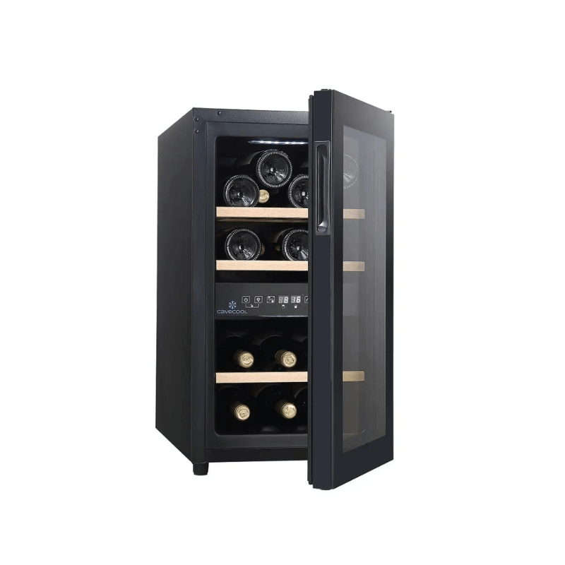 Cavecool Joy Azurite Wine Cooler - 16 bottles - Dual zone - Black - SKU: CC16DB