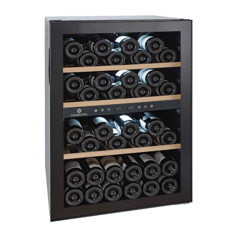 Cavecool Chill Topaz Wine Cooler - 62 bottles - Dual zone - Black - SKU: CC54DB-1