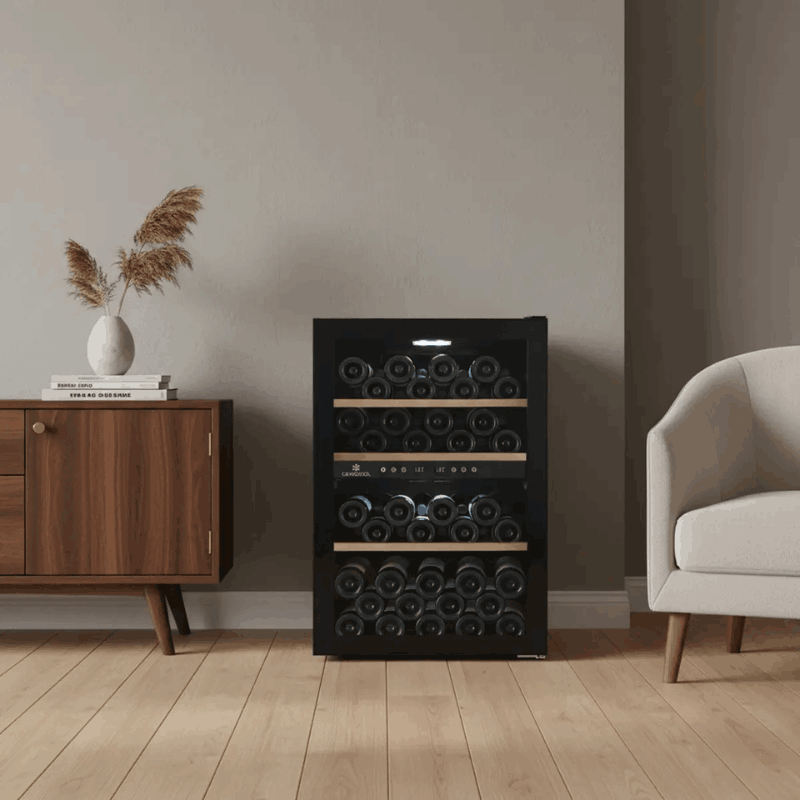Cavecool Chill Topaz Wine Cooler - 62 bottles - Dual zone - Black - SKU: CC54DB-1