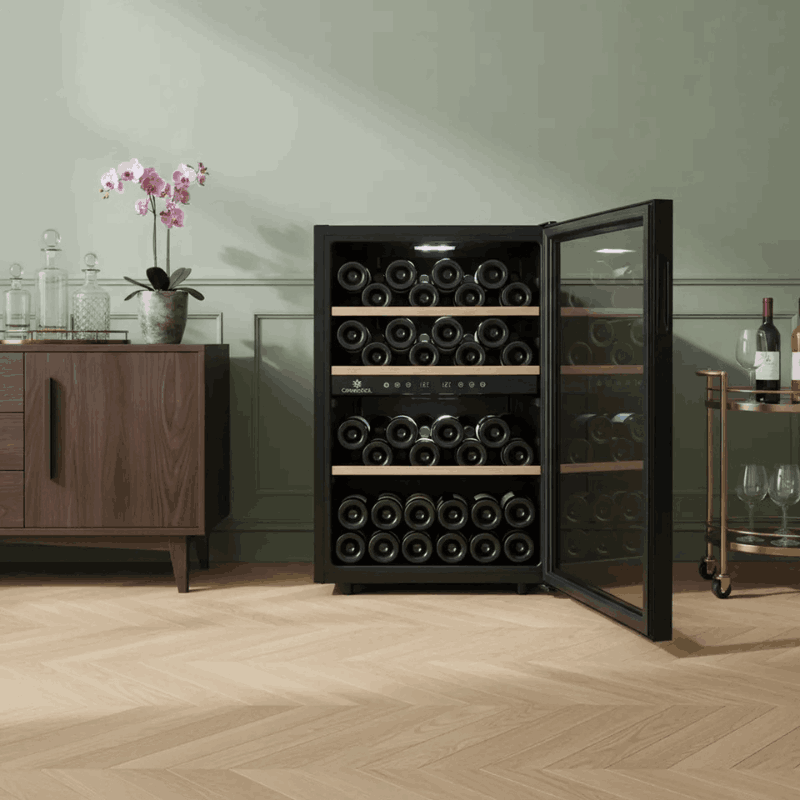 Cavecool Chill Topaz Wine Cooler - 62 bottles - Dual zone - Black - SKU: CC54DB-1