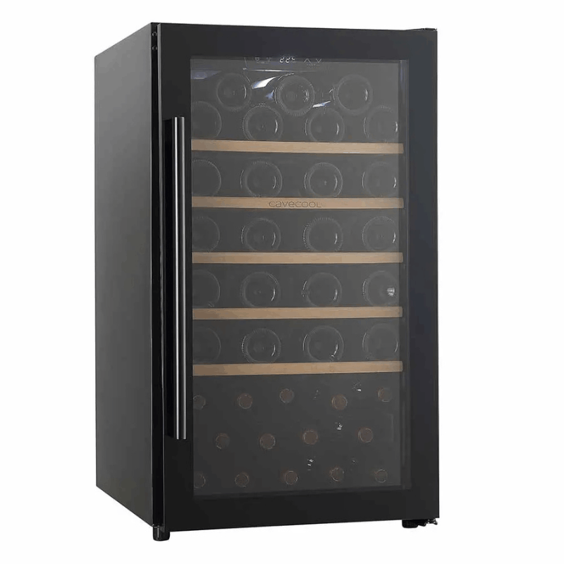 Cavecool Raw Citrine Wine Cooler - 56 bottles - 1 zone - Black - SKU: CC124SB