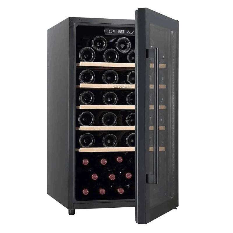 Cavecool Raw Citrine Wine Cooler - 56 bottles - 1 zone - Black - SKU: CC124SB