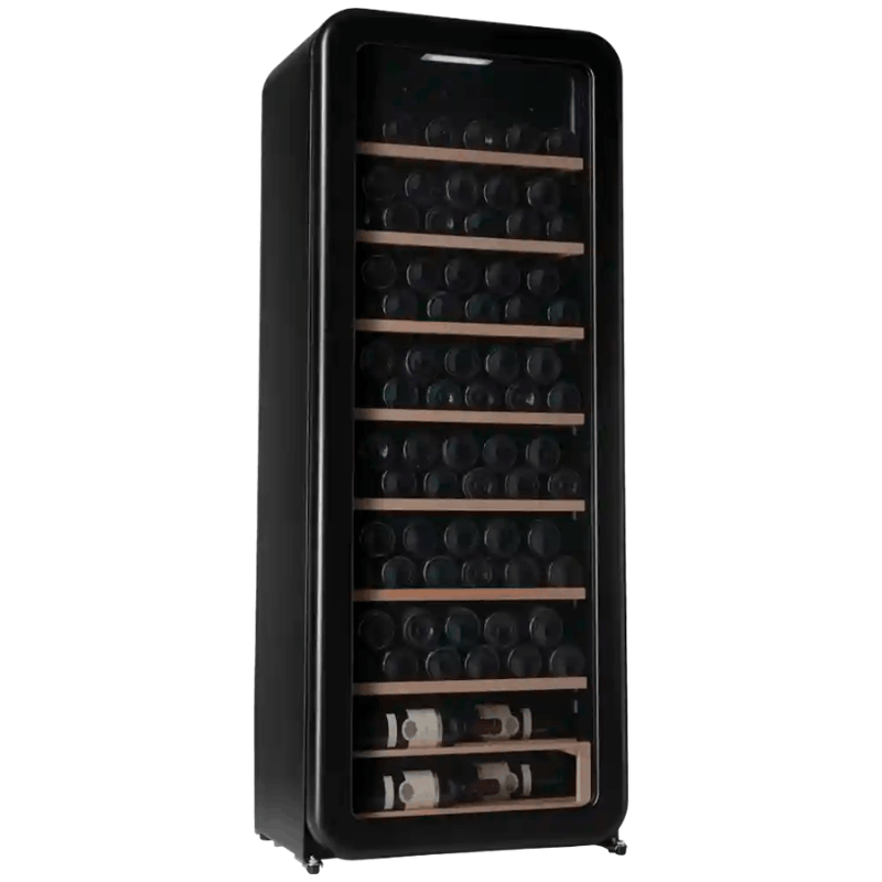 Cavecool Retro Halite Wine Cooler - 76 bottles - Single zone - Black - SKU: CC208SB