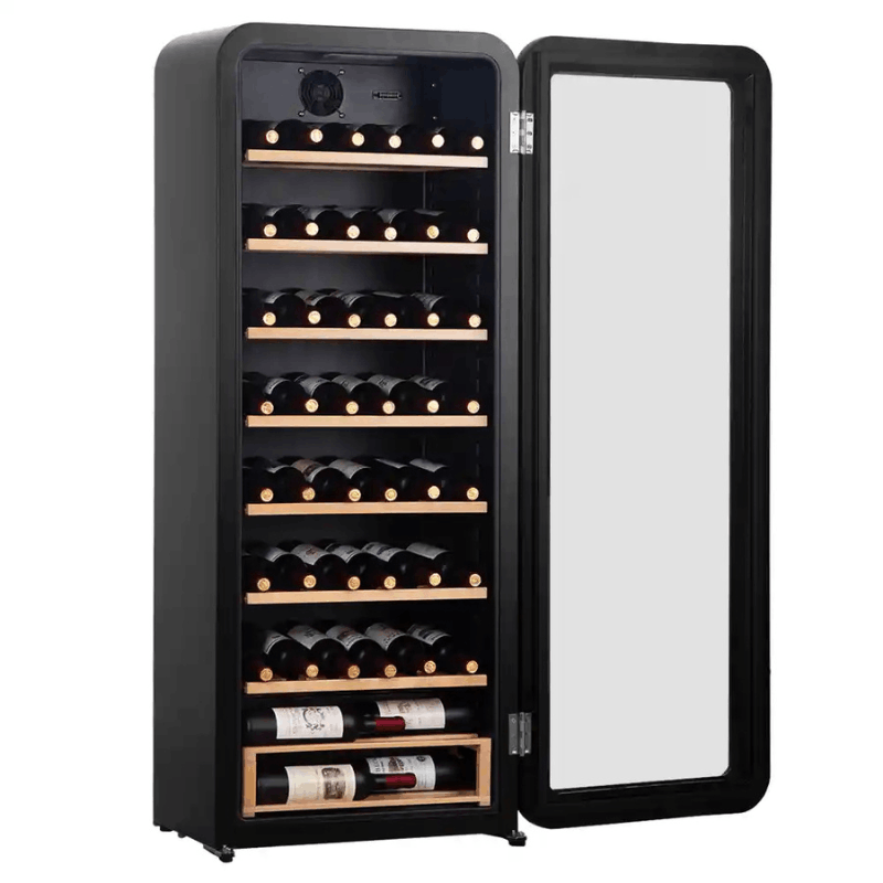 Cavecool Retro Halite Wine Cooler - 76 bottles - Single zone - Black - SKU: CC208SB