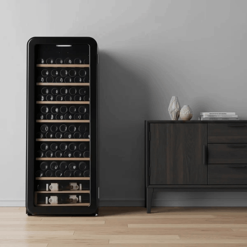 Cavecool Retro Halite Wine Cooler - 76 bottles - Single zone - Black - SKU: CC208SB