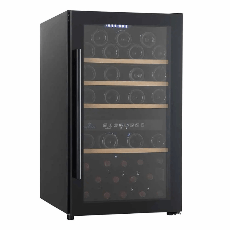 Cavecool Raw Citrine Wine Cooler - 49 bottles - 2 zones - Black - SKU: CC124DB