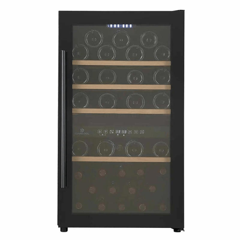 Cavecool Raw Citrine Wine Cooler - 49 bottles - 2 zones - Black - SKU: CC124DB