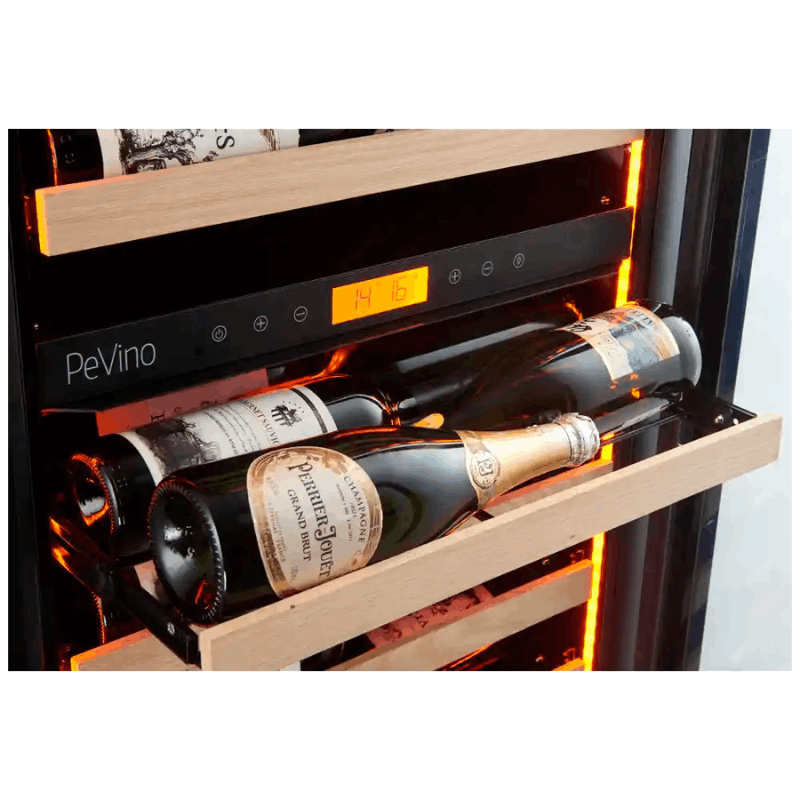 Pevino MS Noble Wine Cooler - 152 bottles - 2 zone - black - SKU: PMW248D-HHB