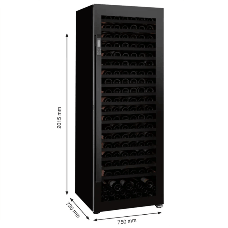 Pevino Imperial Giant Wine Cooler - 267 bottles - Single zone - Black glass front -SKU: PG300S-B-1