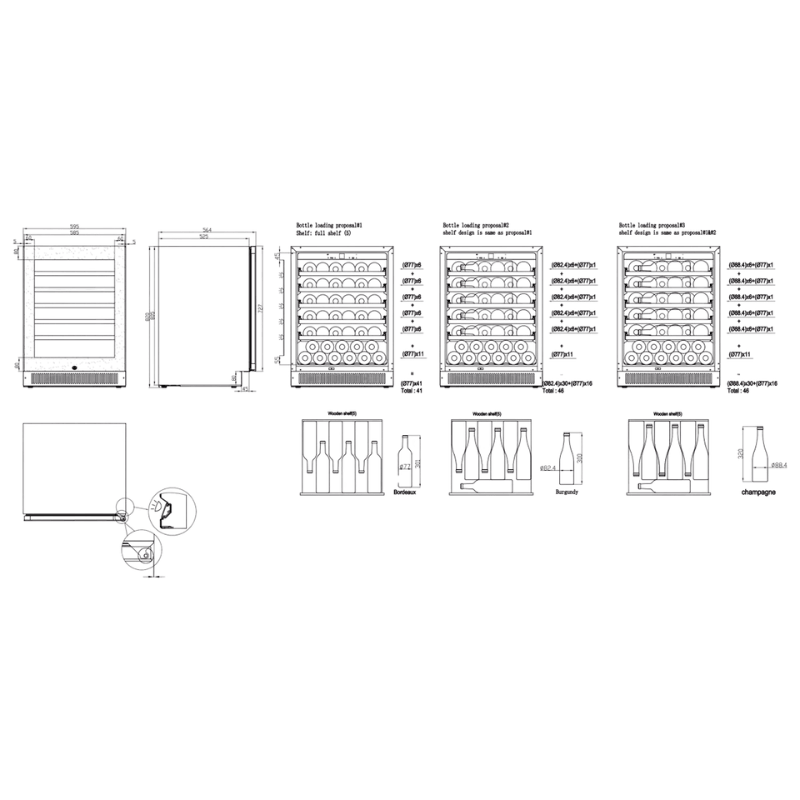 Pevino Noble Wine Cooler - 41 bottles - 1 zone - SKU: PN45S-HHB-2