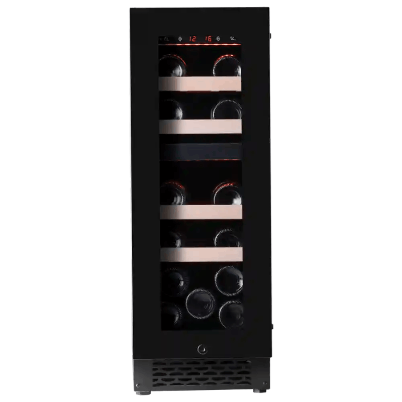 Pevino Majestic Wine Cooler - 17 bottles - 2 zones - Black glass front -SKU:  PNG20D-HHB