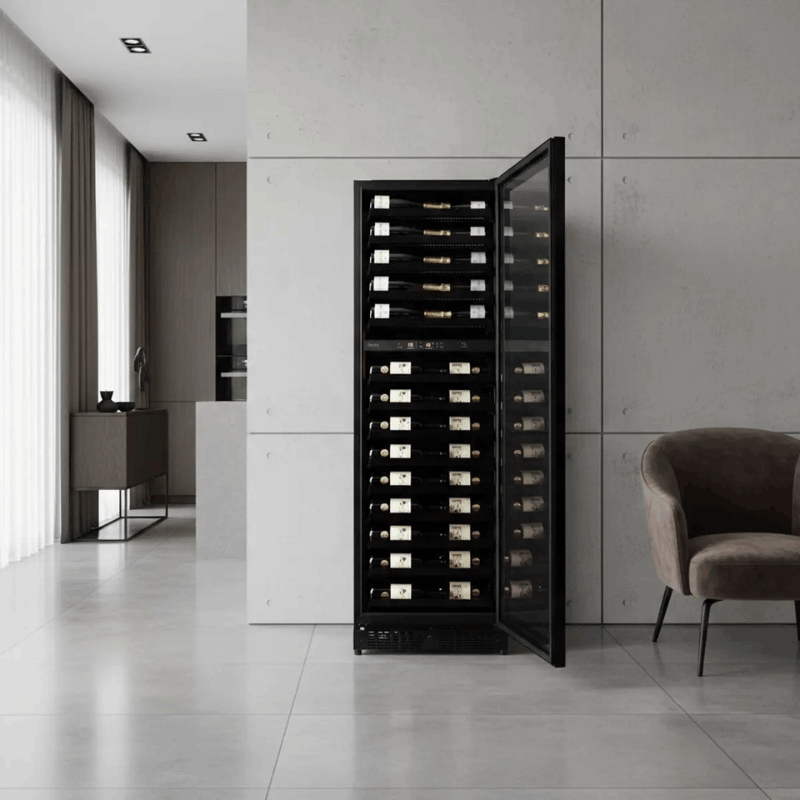 Pevino Imperial Wine Cooler - 96 bottles - 2 zones - Black SKU: PBI100D-HHB-1