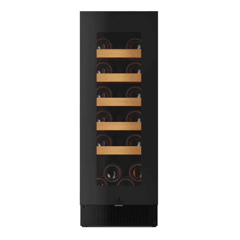 Pevino Noble Wine Cooler - 19 bottles - Single zone - Black glass front - SKU: PN18S-HHB