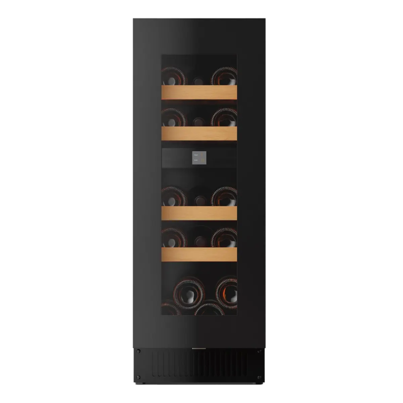 Pevino Noble Wine Cooler - 16 bottles - 2 zones - Black glass front - SKU: PN18D-HHB