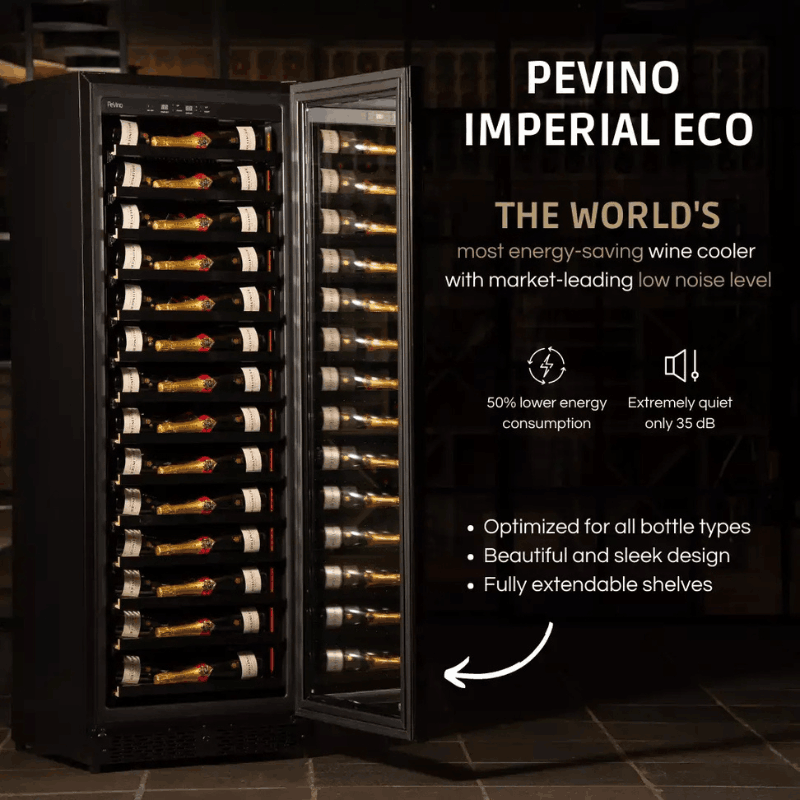Pevino Imperial Eco 96 bottles, 1 zone, black PBI100aS-EE-HHB