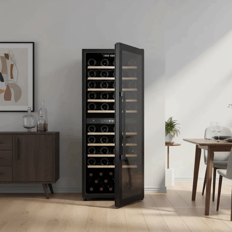Cavecool Raw Zircon Wine Cooler - 77 bottles - 2 zones - Black - SKU:CC201DB