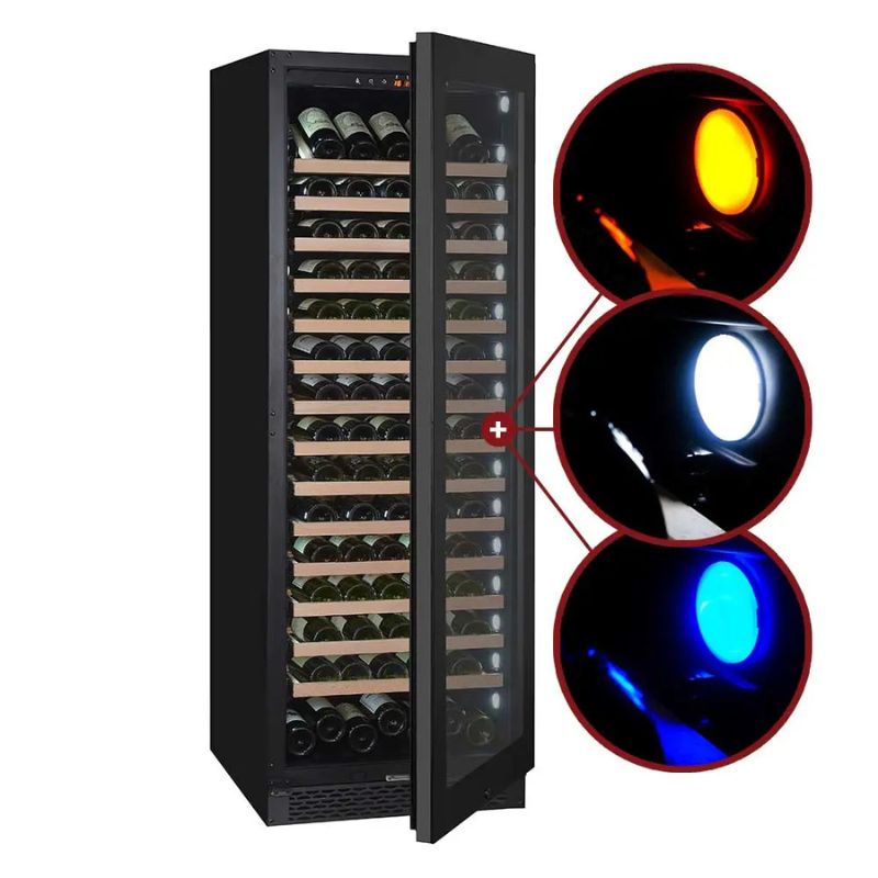 Pevino Majestic Wine Cooler 159 bottles - 1 zone - Black glass front PNG180S-HHB