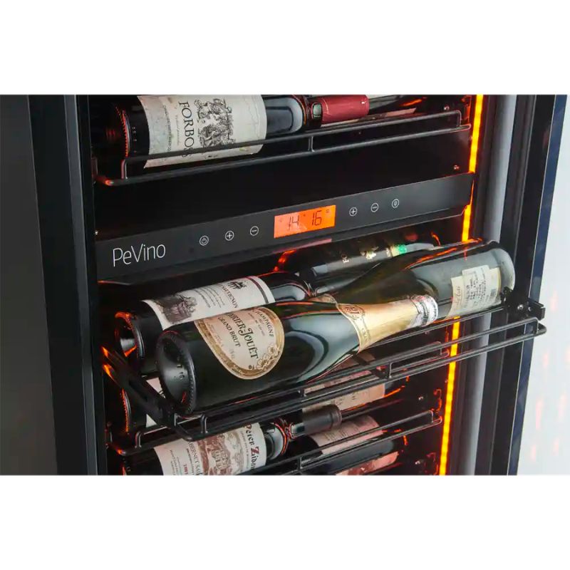 Pevino MS Noble Freestanding Wine Cooler 152 Bottles 2 Zone Black PM248D-HHB