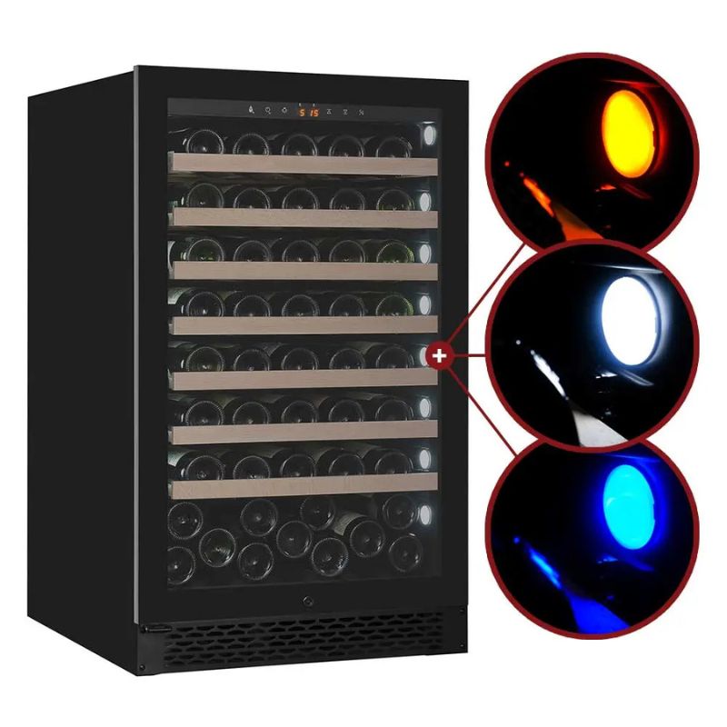 Pevino Majestic Wine Cooler 83 bottles - 1 zone - Black glass front PNG88S-HHB
