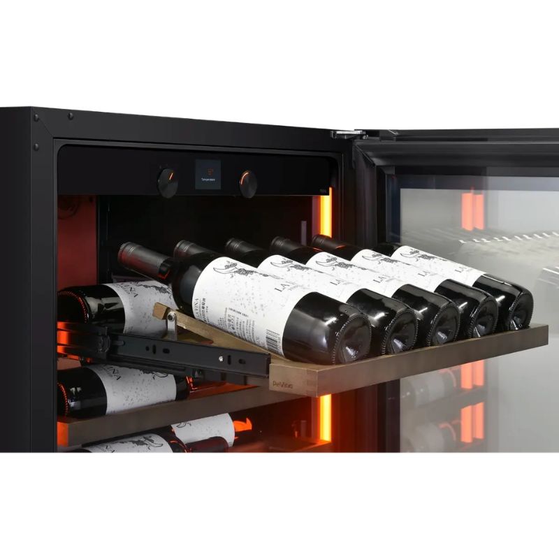 Pevino Majestic SB Freestanding Wine Cooler 35 Bottles 1 Zone Black Glass front PM45S-HHB-1