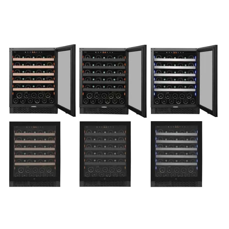Pevino Majestic Wine Cooler - 46 bottles - 1 zone - Black Glassfront PNG46S-HHB