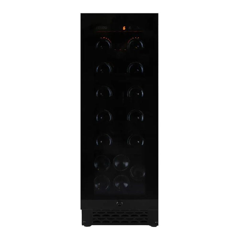 Pevino Majestic Wine Cooler - 20 bottles - Single zone - Black glass front PNG20S-HHB