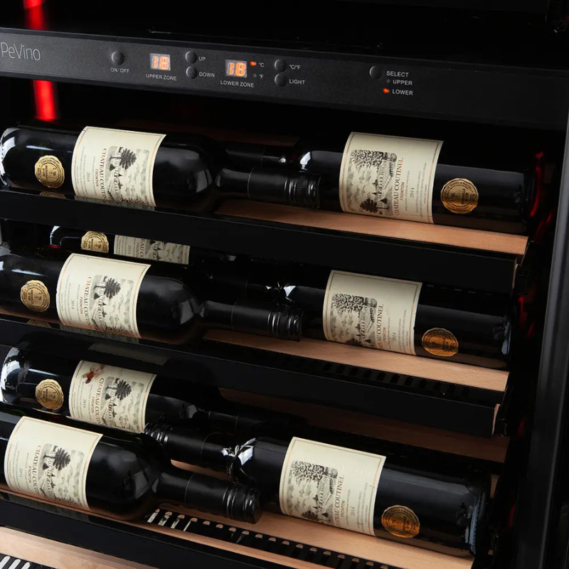 Pevino Imperial Wine Cooler - 54 bottles - 2 zones - Black PBI58D-HHB-1