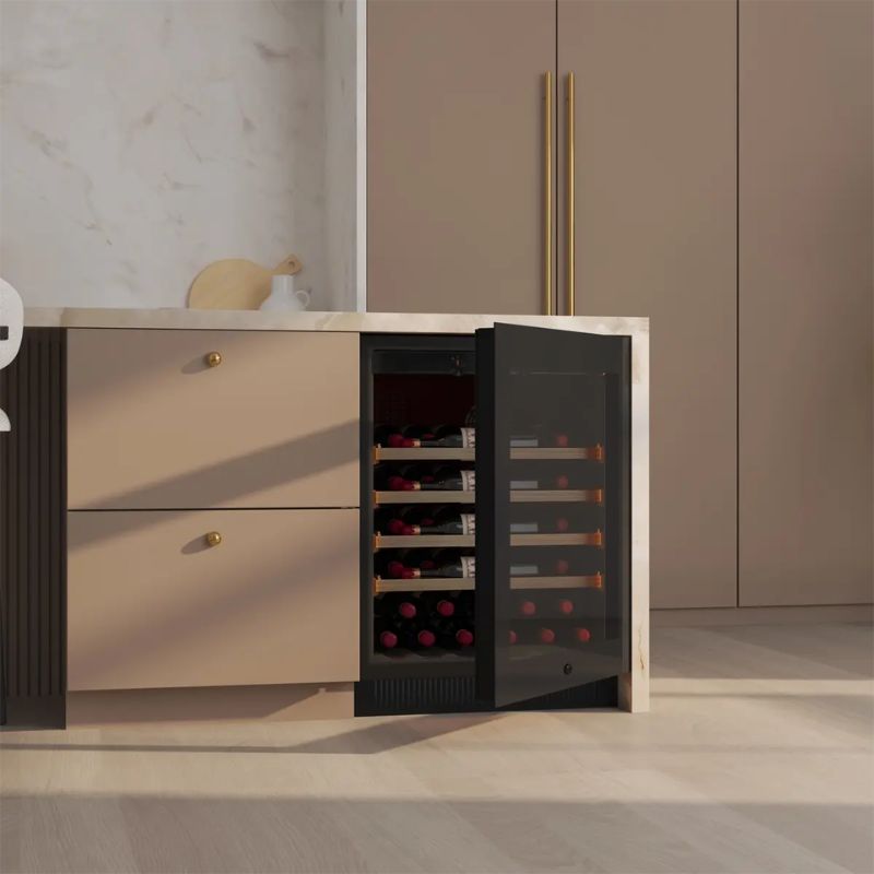 Pevino Majestic SB Freestanding Wine Cooler 35 Bottles 1 Zone Black Glass front PM45S-HHB-1