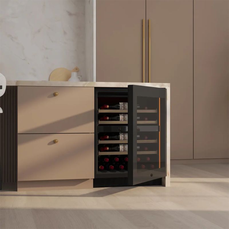 PevinoMajesticSBFreestandingWineCooler39Bottle2ZonesBlackGlassfrontPM45D-HHB-1