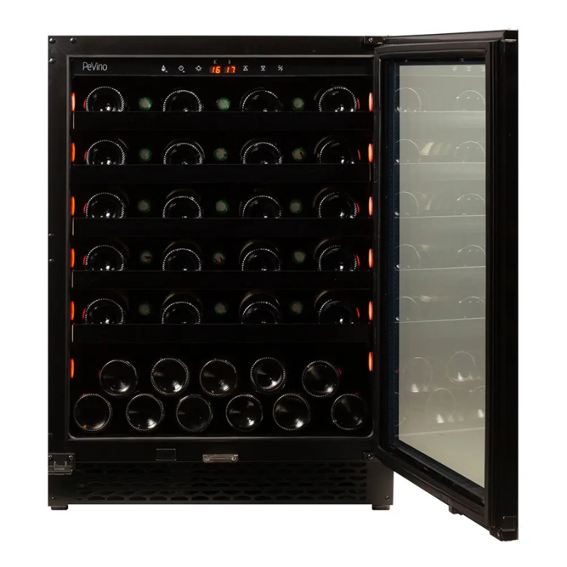 Pevino Majestic Wine Cooler - 46 bottles - 1 zone - Black Glassfront PNG46S-HHB