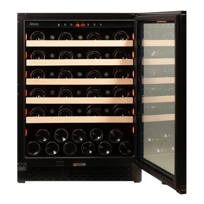 Pevino Majestic Wine Cooler - 46 bottles - 1 zone - Black Glassfront PNG46S-HHB