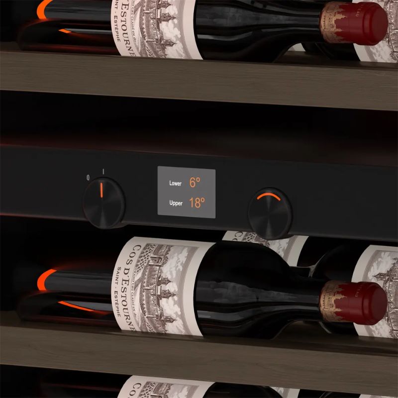 Pevino Majestic Freestanding Wine Cooler 111 Bottle Dual Zone Black Glass PM166D-HHB-1