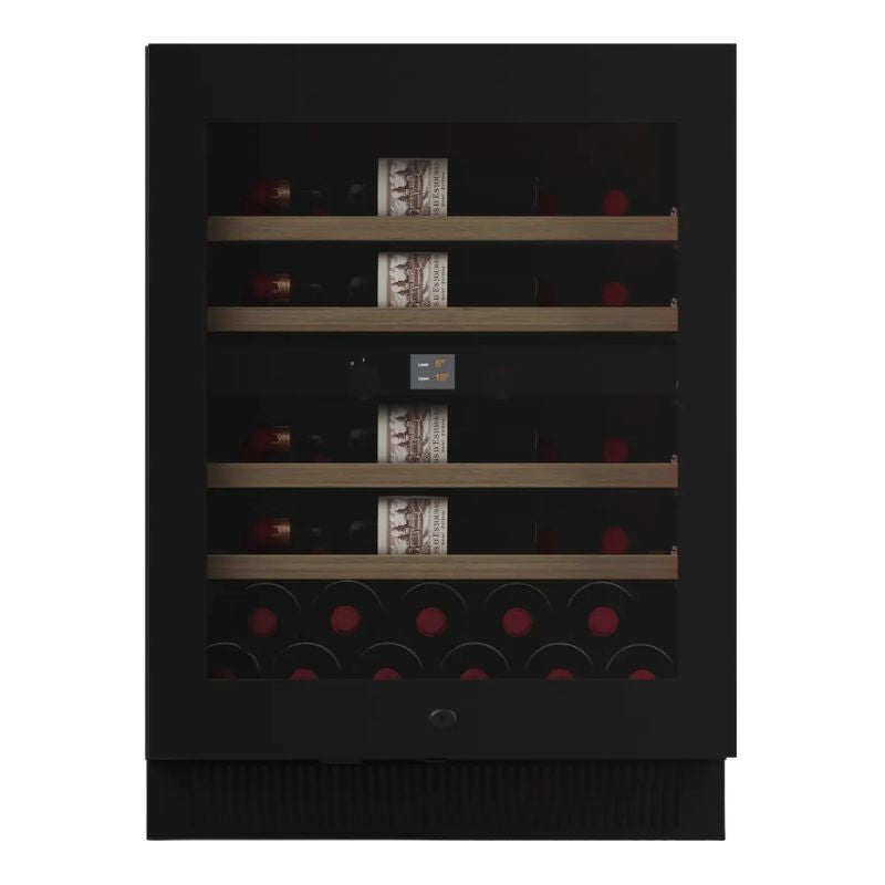 PevinoMajesticSBFreestandingWineCooler39Bottle2ZonesBlackGlassfrontPM45D-HHB-1