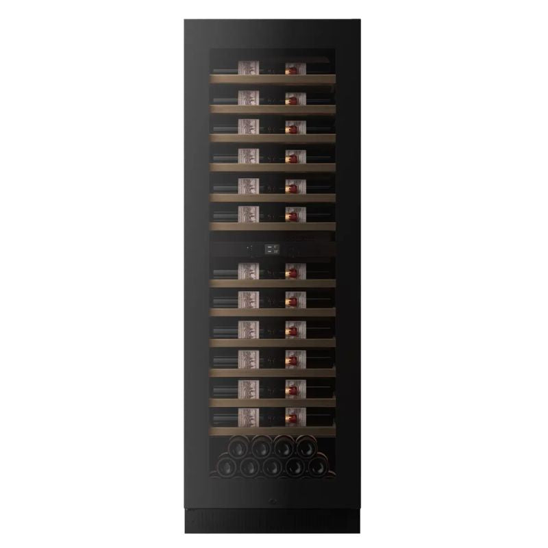 Pevino Majestic Freestanding Wine Cooler 111 Bottle Dual Zone Black Glass PM166D-HHB-1