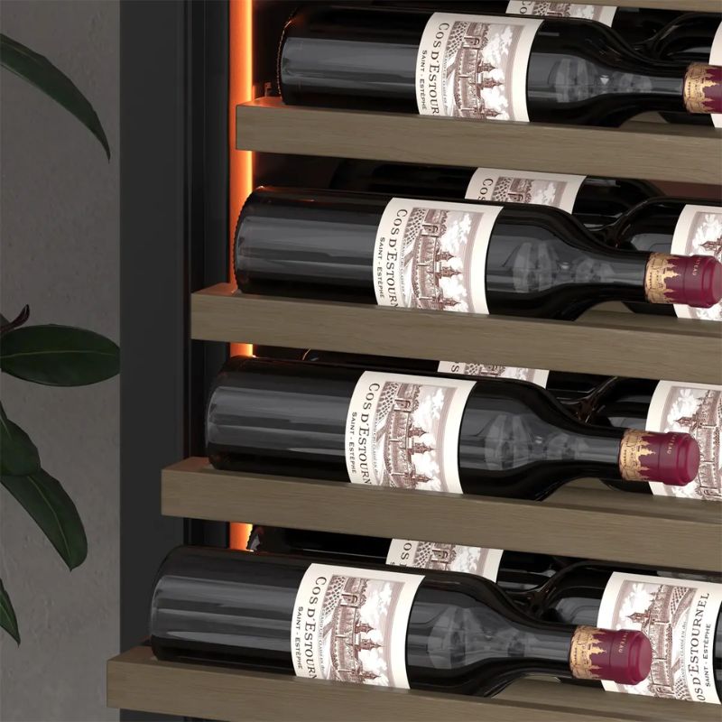 Pevino Majestic Freestanding Wine Cooler 111 Bottle Dual Zone Black Glass PM166D-HHB-1